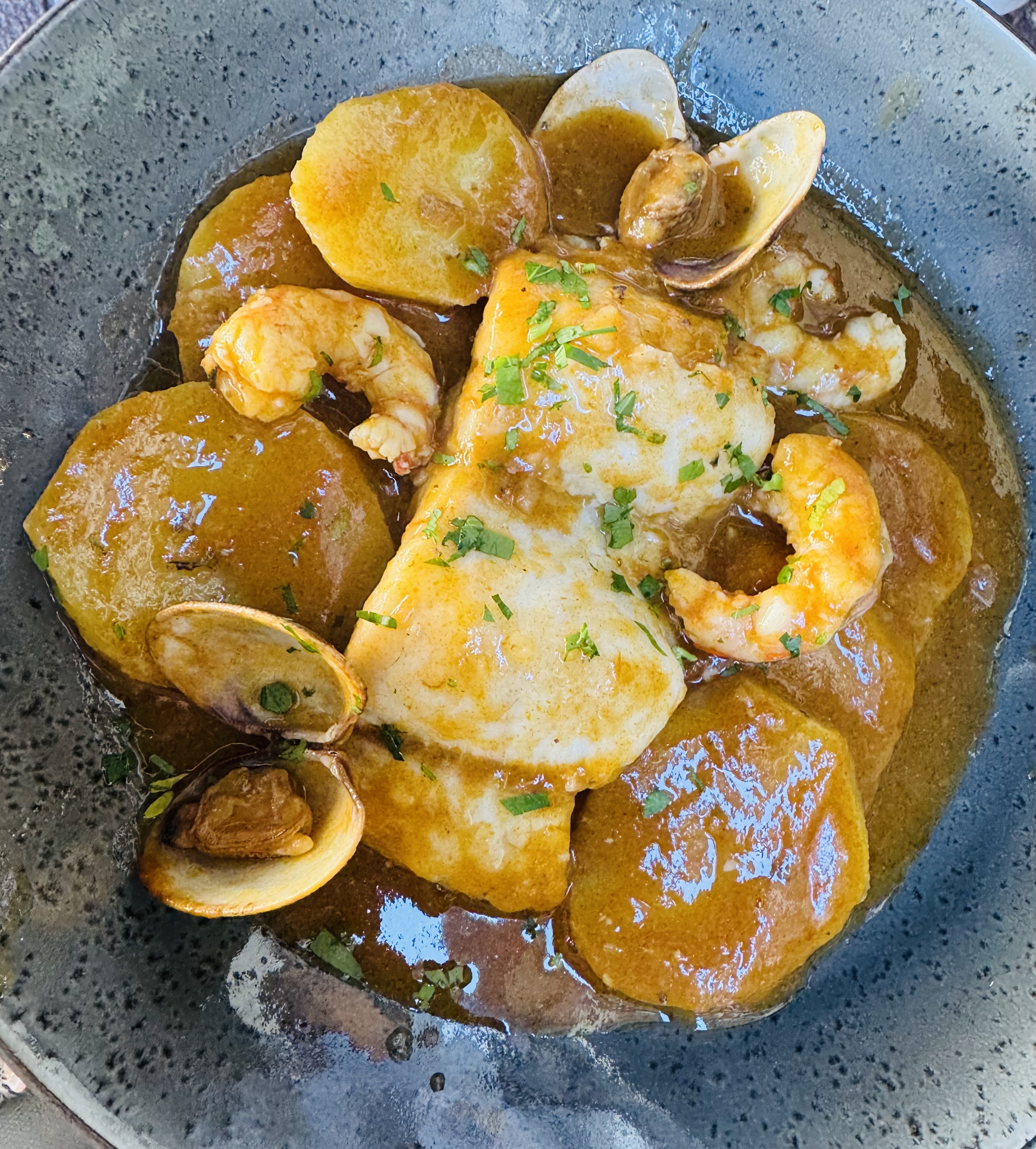Hake Stew Cooked in Cider
