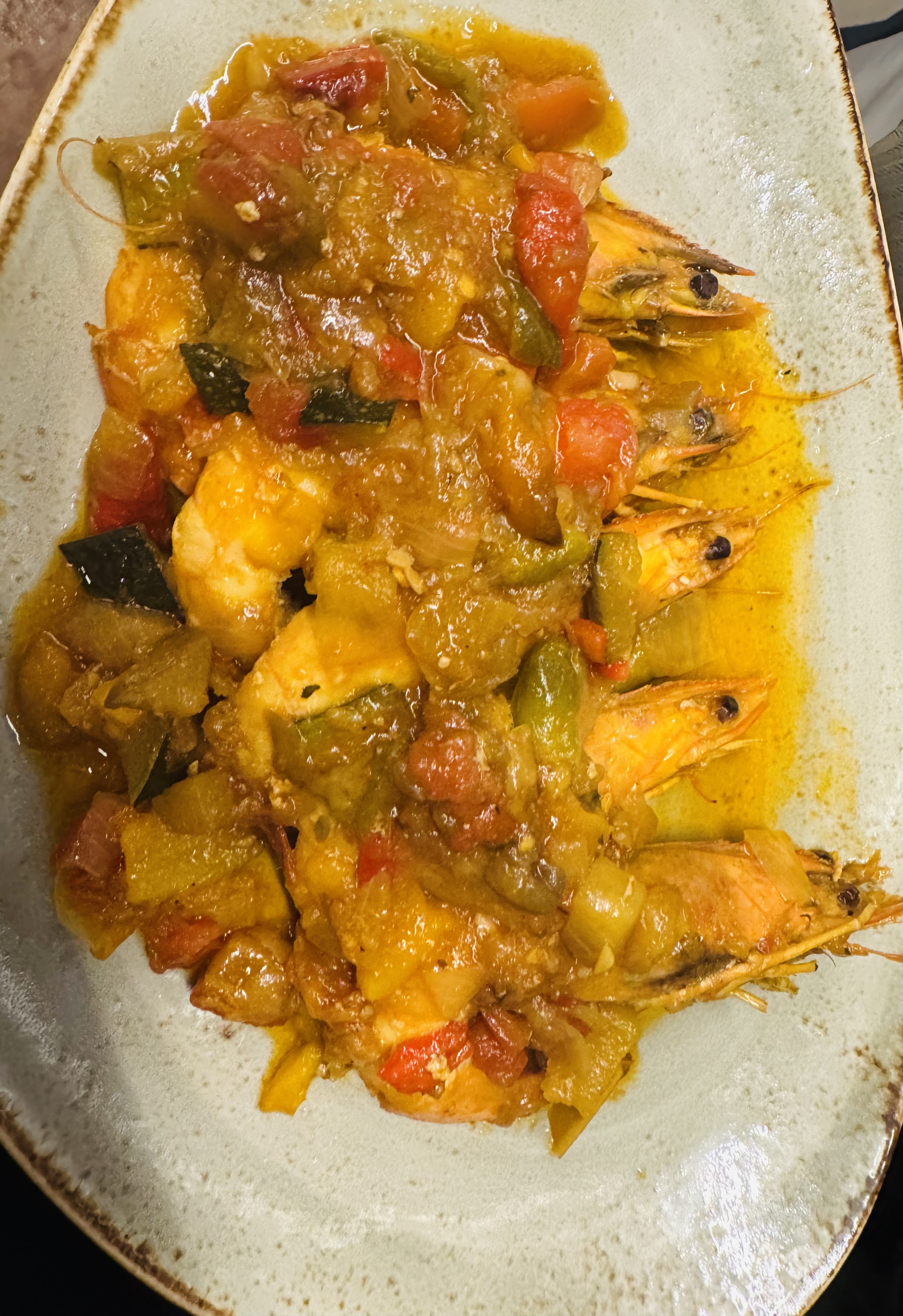 Scampi in a Tomato and Peppers Sauce